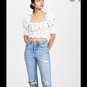 NWT for love & lemons tarte eyelet smocked blouse